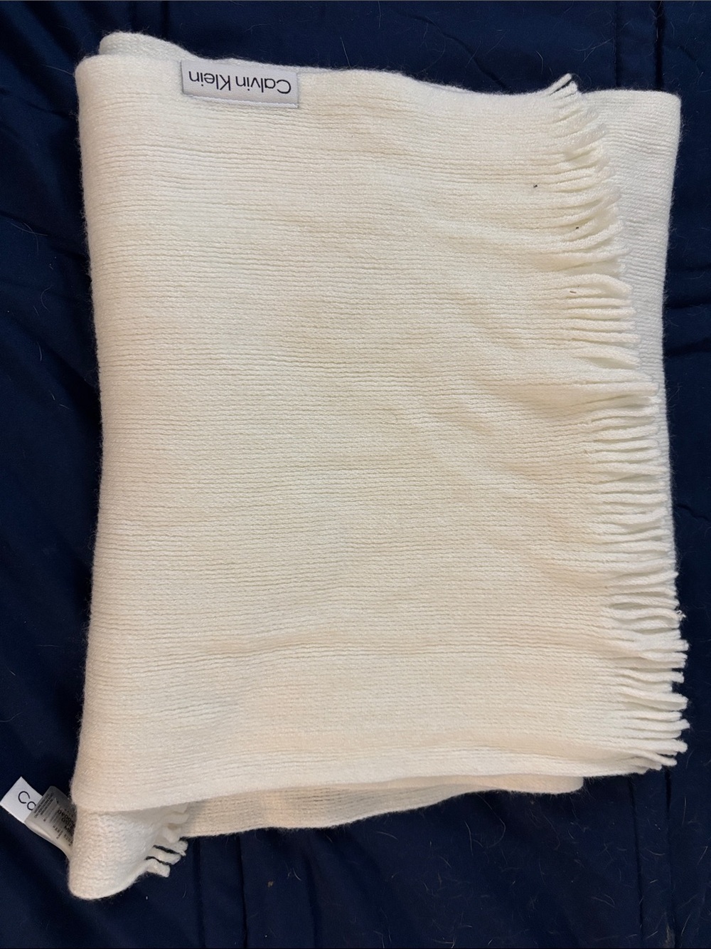 Calvin Klein Ivory Fringe Scarf